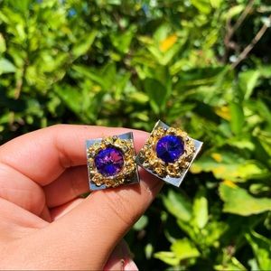 FUNKY purple/gold cufflinks